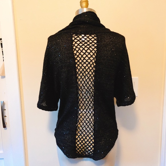 Arden B Sequined Sweater with Mesh Back Top - Picture 3 of 4